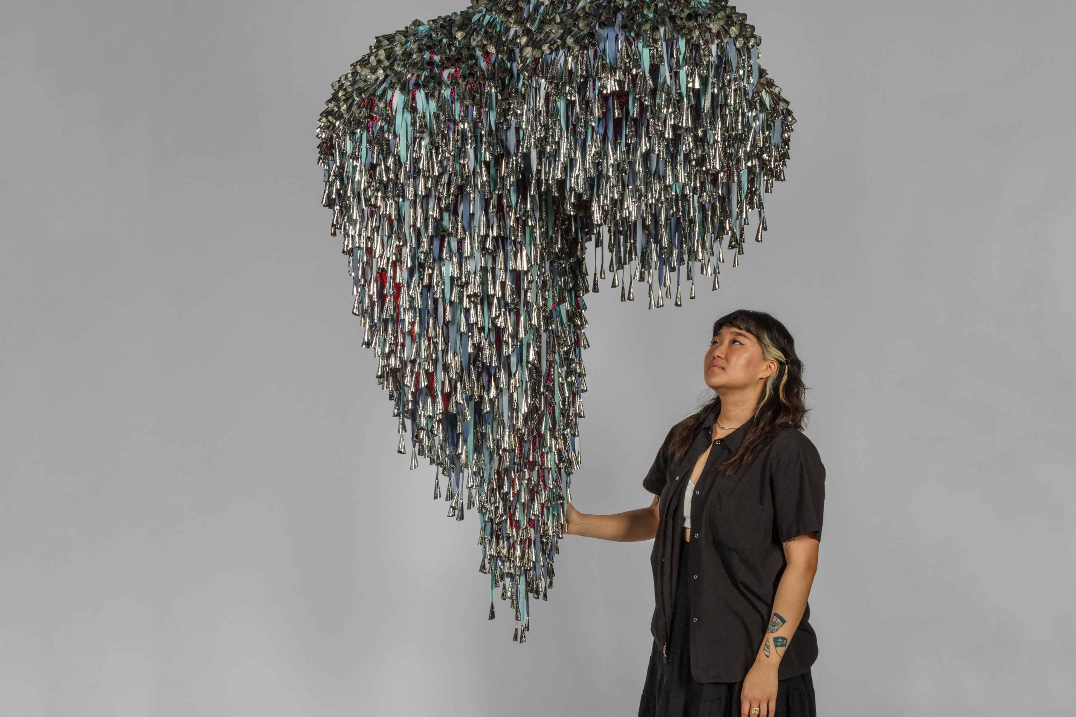 PEM offers month-long collaborative community art project to create a Marie Watt jingle cloud sculpture