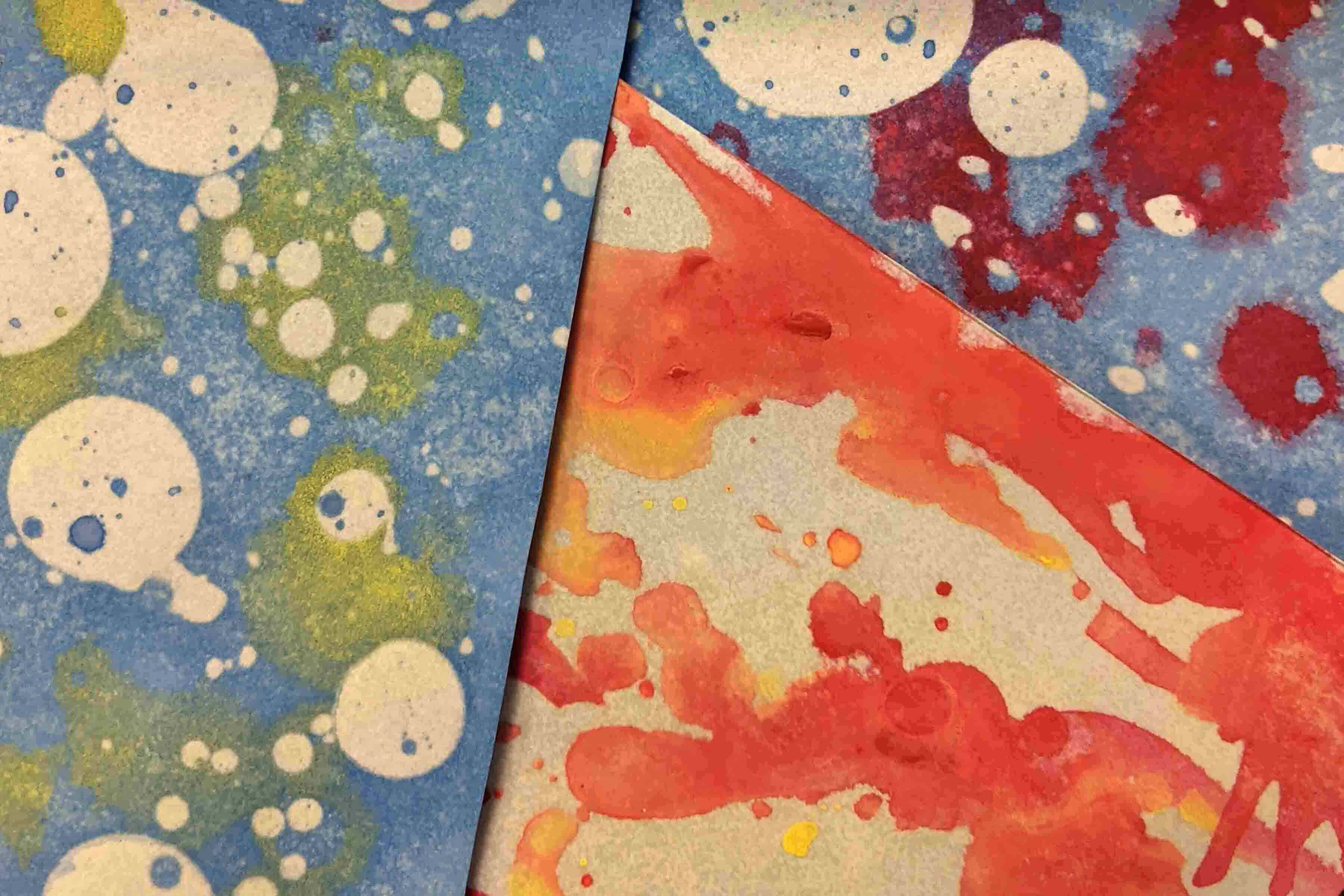 Pintua con agua y aceite