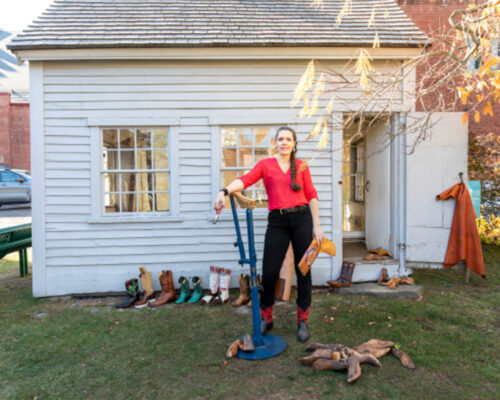Sarah Madeleine T. Guerin at the Lye-Tapley shoe shop