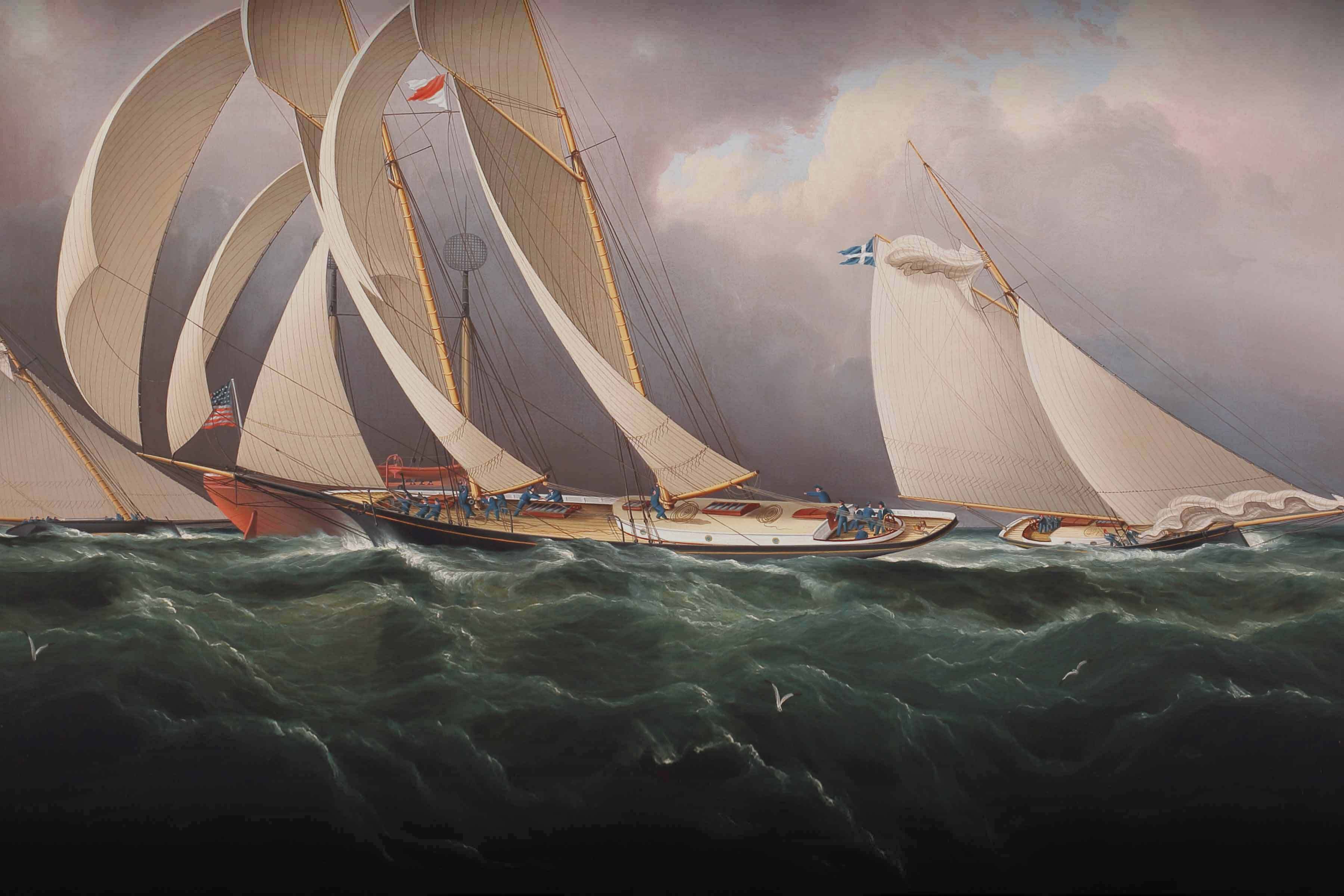 James Edward Buttersworth (1817 - 1894). Yacht Racing off Sandy Hook, about 1877. Oil on canvas. Collection of Alan Granby and Janice Hyland.