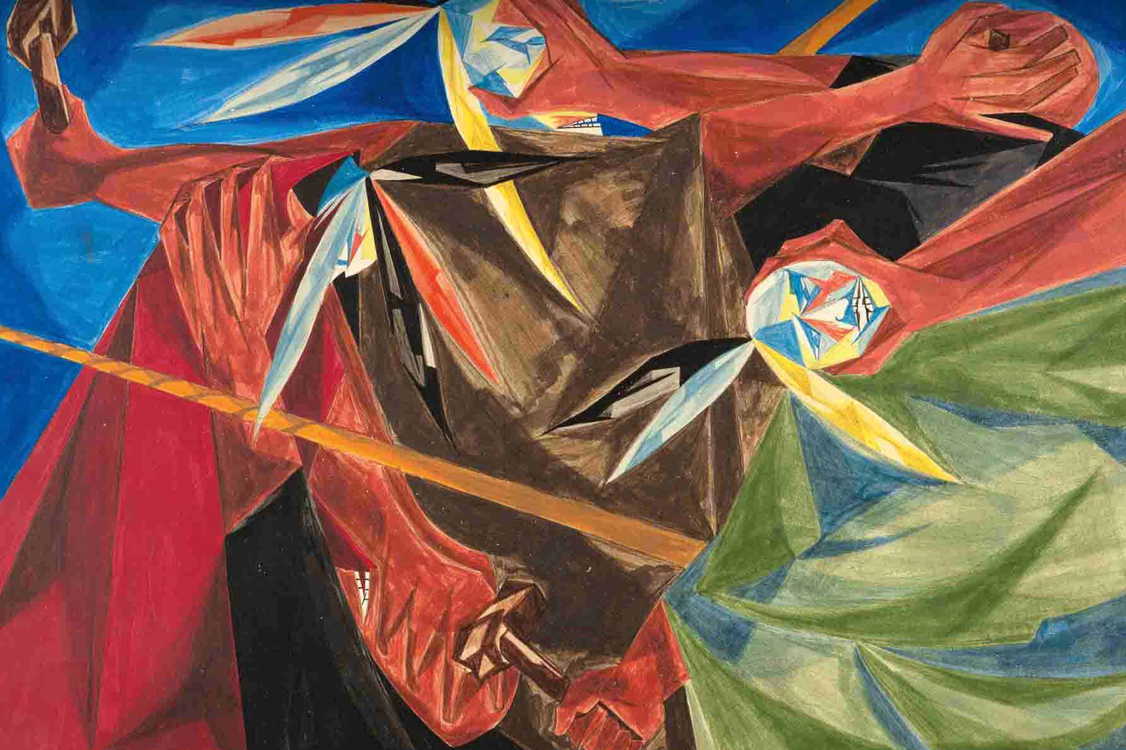 Panel 3, 1954, Collection of Harvey and Harvey-Ann Ross. © The Jacob and Gwendolyn Knight Lawrence Foundation, Seattle/Artists Rights Society (ARS), New York. Photo by Bob Packert/PEM.