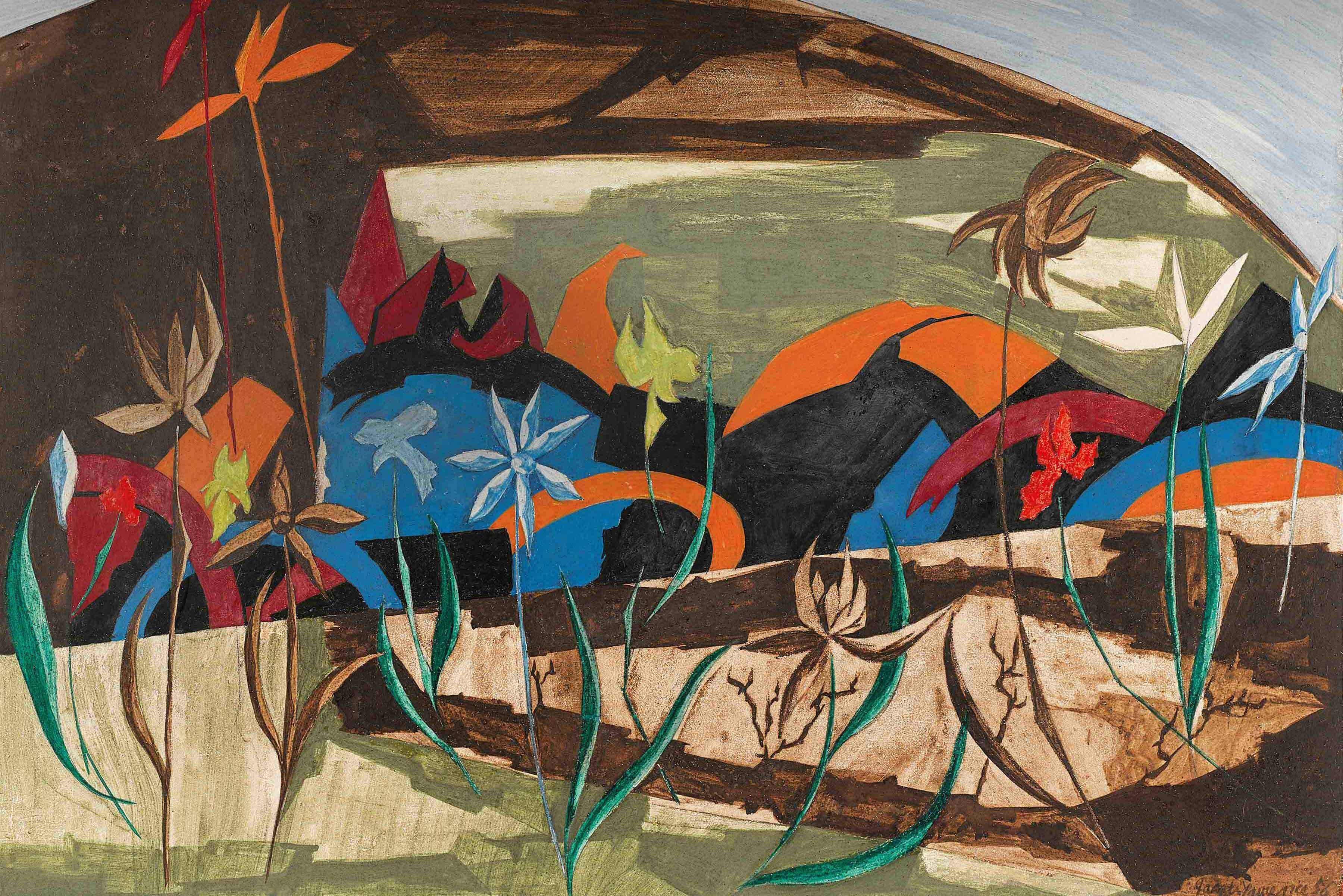 Panel 26, 1956, Collection of Bill and Holly Marklyn. © The Jacob and Gwendolyn Knight Lawrence Foundation, Seattle/Artists Rights Society (ARS), New York. Photo by Seattle Art Museum.