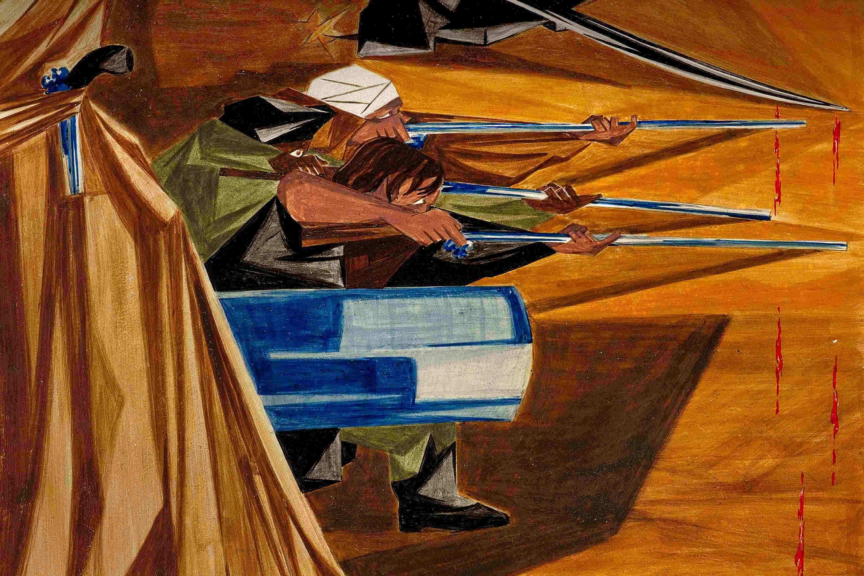 Panel 12, 1955, Collection of Harvey and Harvey-Ann Ross. © The Jacob and Gwendolyn Knight Lawrence Foundation, Seattle/Artists Rights Society (ARS), New York. Photo by Bob Packert/PEM.