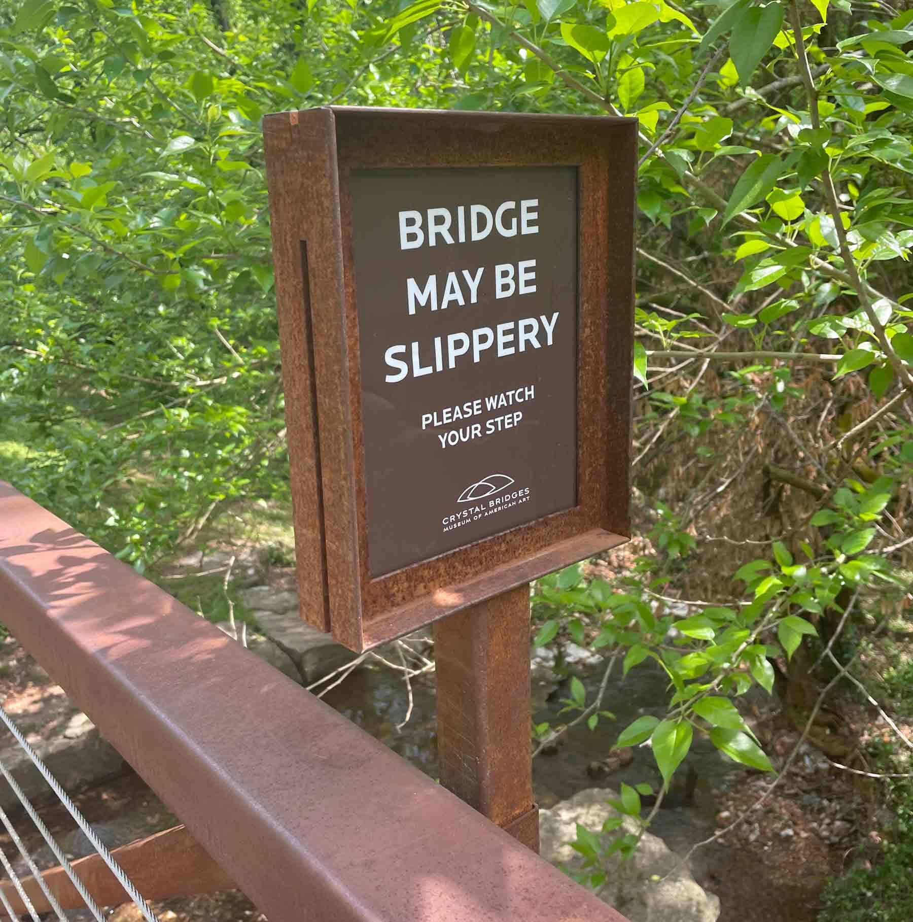 Bridge may be slippery sign