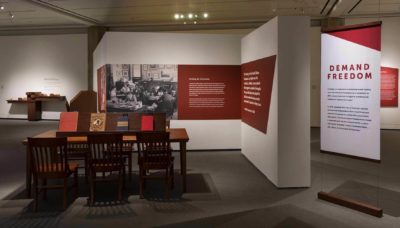 Image featured on the wall of the installation of Jacob Lawrence: The American Struggle.