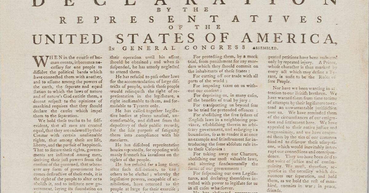 Pressing Importance: Salem and the Declaration of Independence