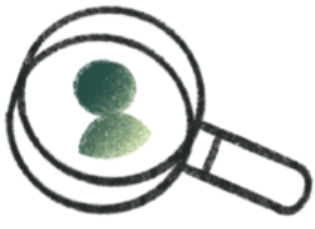 Illustration of a person through a magnifying glass