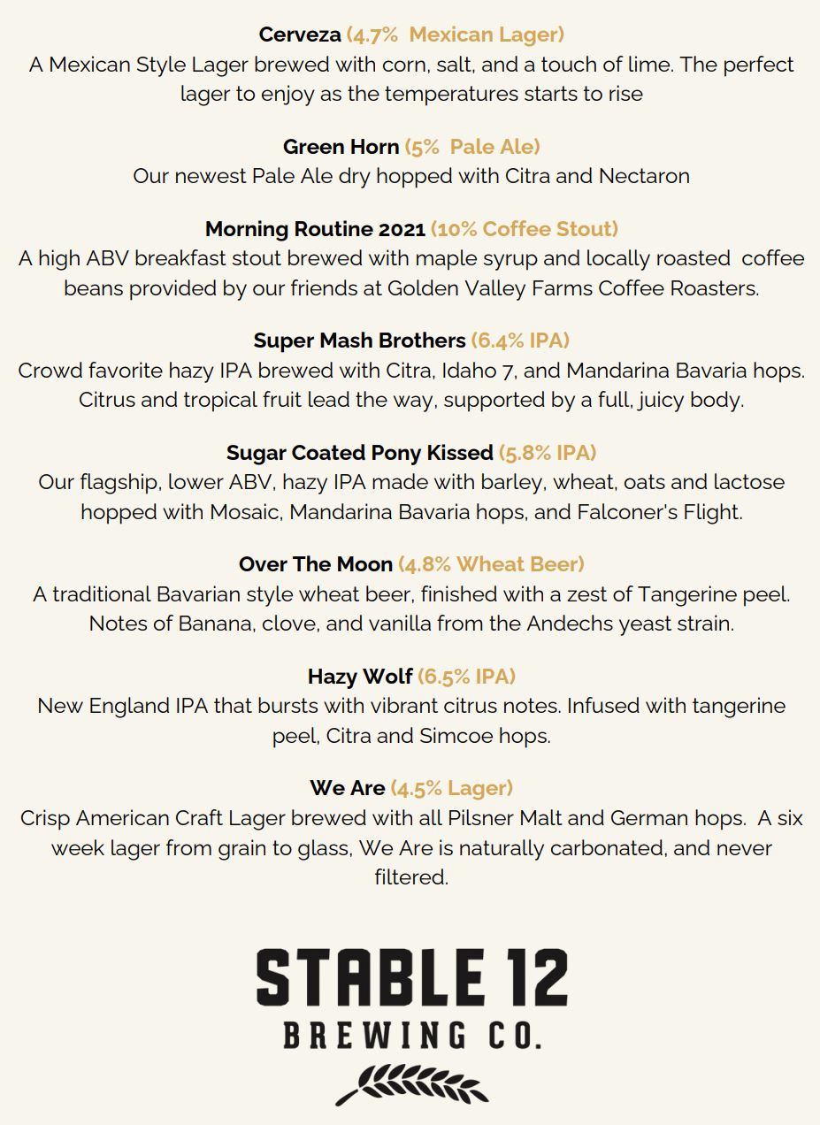 Stable 12 Tap List continued