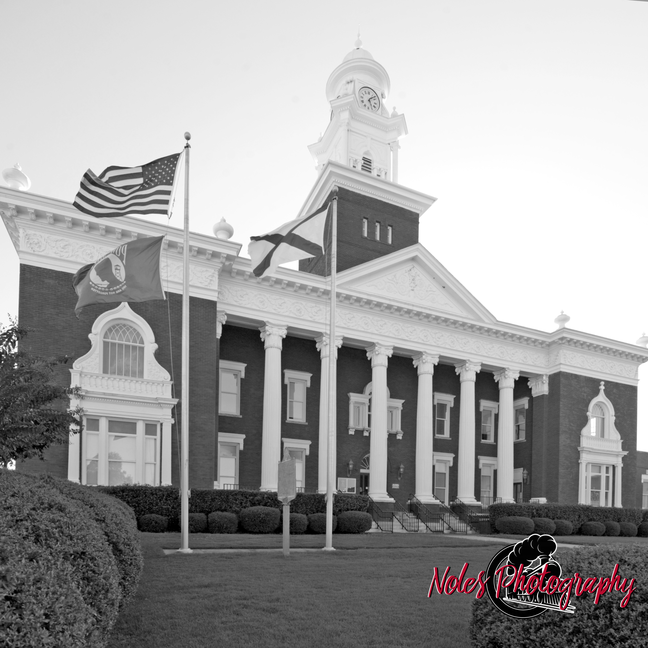 Lee-Co-Court-House-Flags-BW-DSC_7902