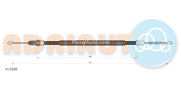 Cablu frână de mână ADRIAUTO, spate, dreapta / stânga (1430mm /1095mm) pentru: RENAULT CLIO I 1.1-2.0 05.90-09.98