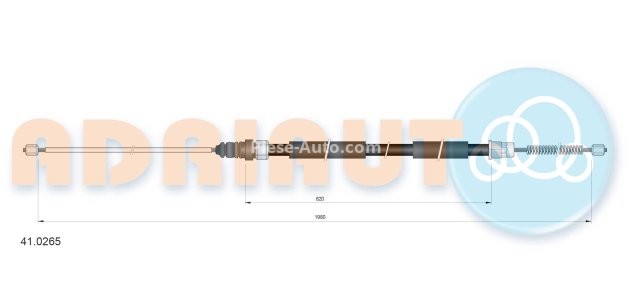 Cablu frână de mână ADRIAUTO, spate, dreapta / stânga (1980mm /820mm) pentru: RENAULT ESPACE I, ESPACE II 2.0/2.1D/2.2 07.84-10.96