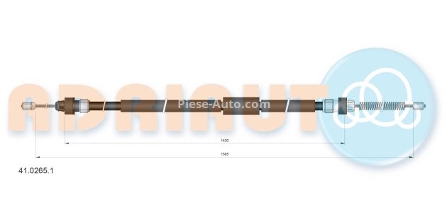 Cablu frână de mână ADRIAUTO, spate, dreapta (1585mm /1430mm) pentru: RENAULT CLIO III 1.2-2.0 05.05-12.14