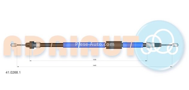 Cablu frână de mână ADRIAUTO, spate, dreapta (1445mm /1335mm) pentru: RENAULT CLIO III, MODUS 1.2-2.0 09.04-