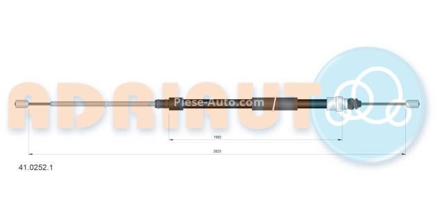 Cablu frână de mână ADRIAUTO, spate, dreapta / stânga (2020mm /1080mm) pentru: RENAULT MEGANE II 1.4-2.0D 09.02-12.09