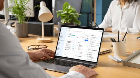 Personio payroll dashboard on a laptop