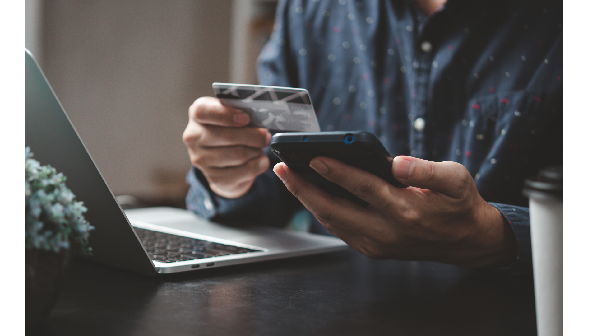 Someone making a payment on a phone