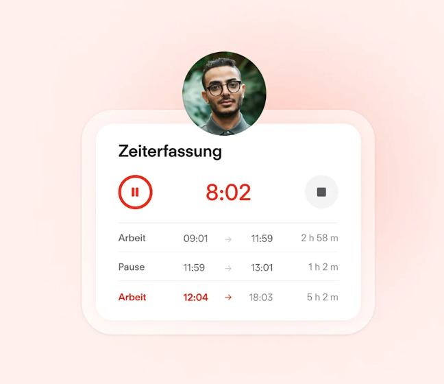 An image of a time tracker on Personio