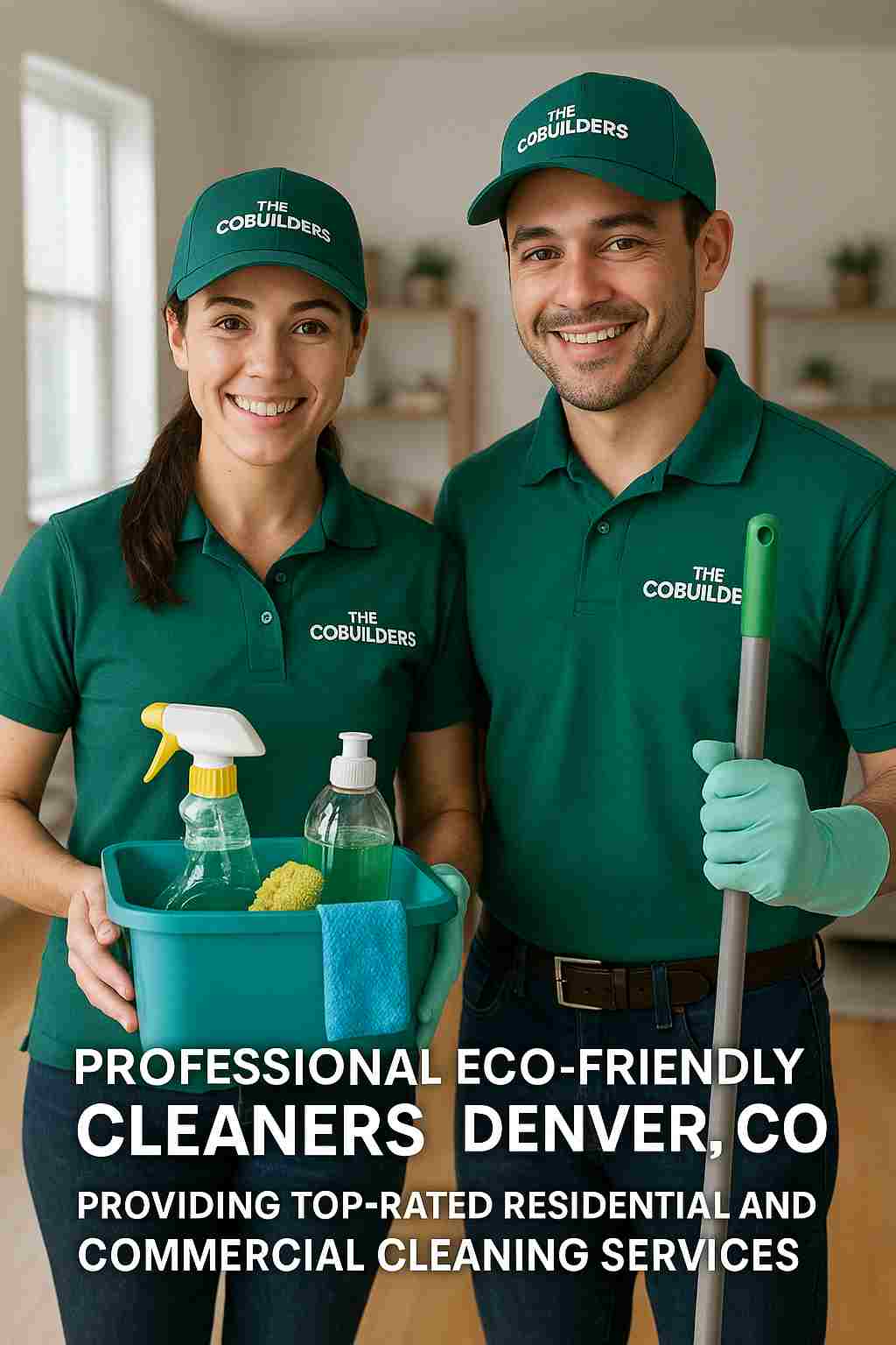 Professional eco-friendly cleaners in Denver, CO from The CoBuilders providing top-rated residential and commercial cleaning services.