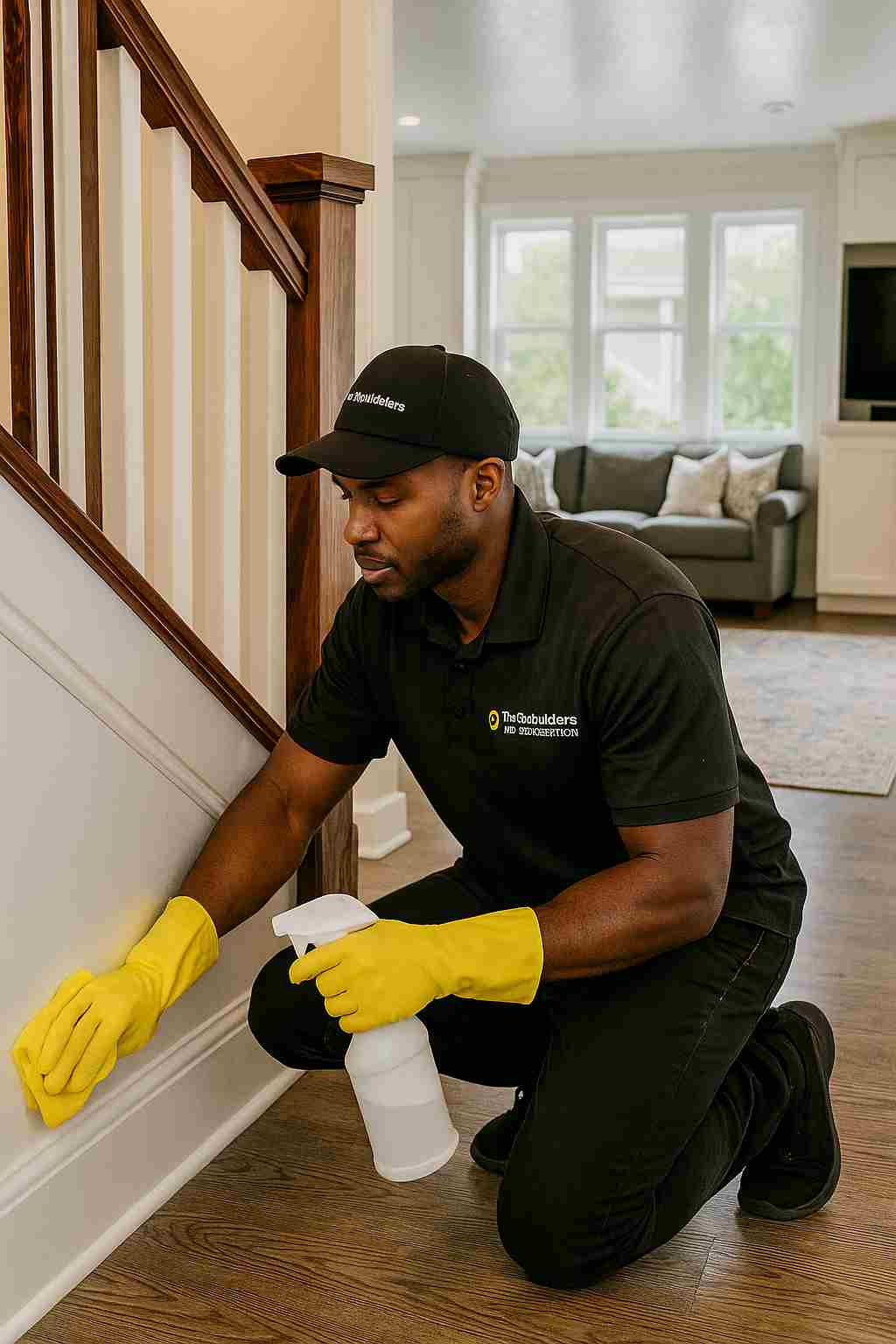 The CoBuilders cleaner tidying a modern family home in Salt Lake City, Utah