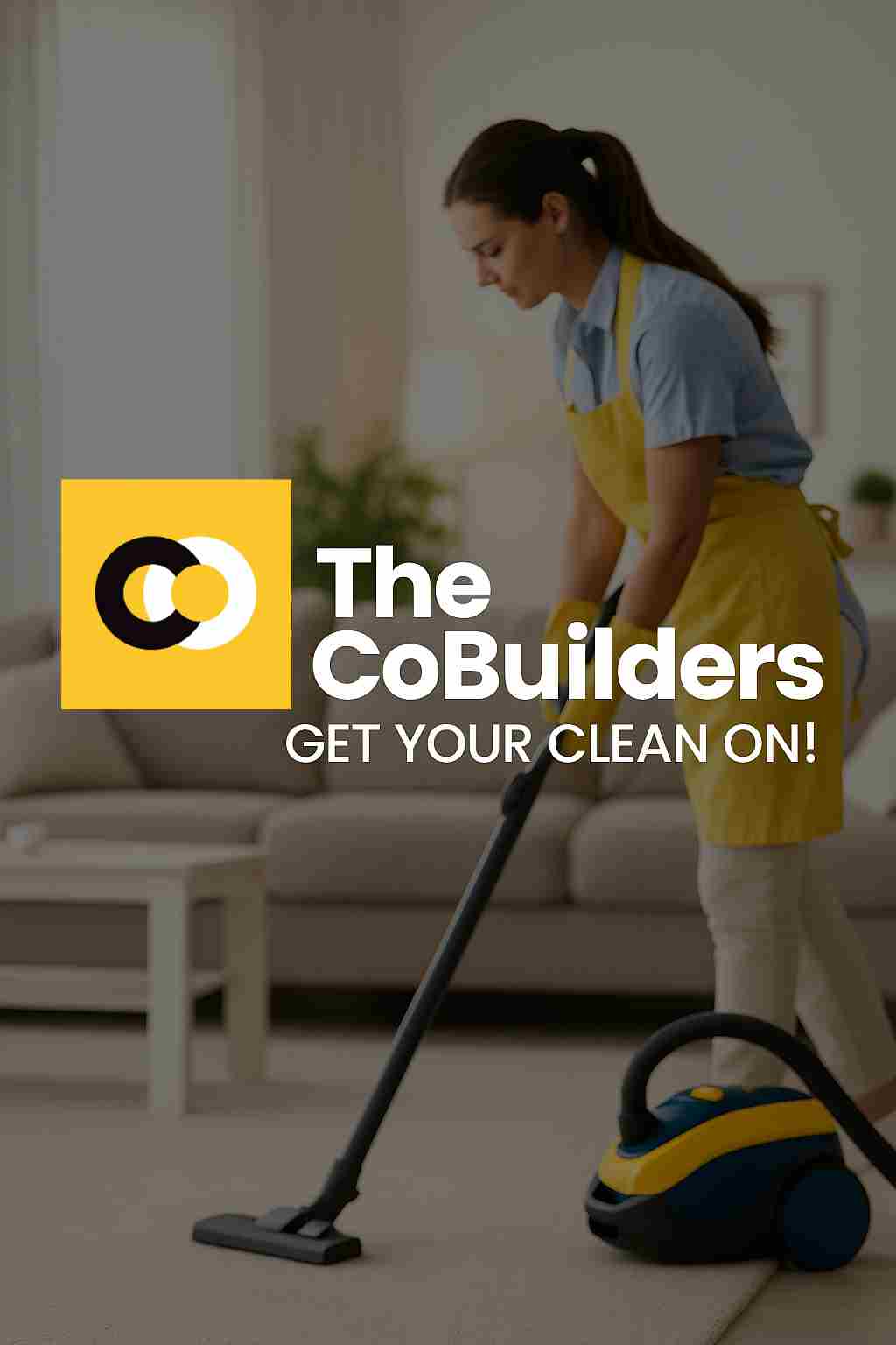The CoBuilders maid cleaning a family living room in Louisville, KY