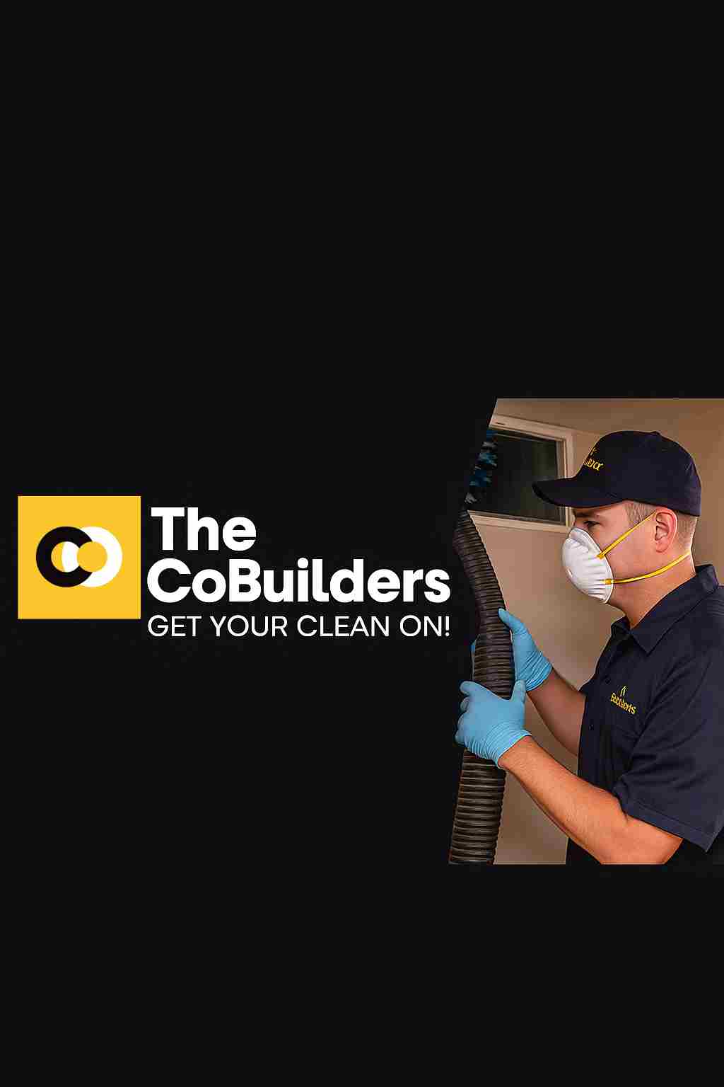 The CoBuilders technician performing duct cleaning in a Portland, Oregon home