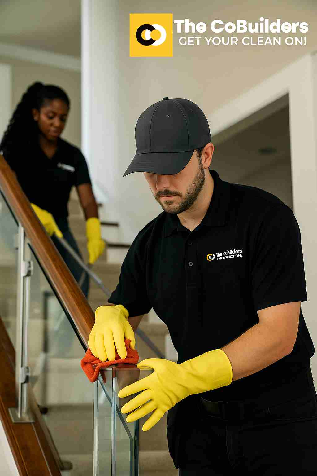 The CoBuilders professional home cleaning service team working in a Birmingham, Alabama home