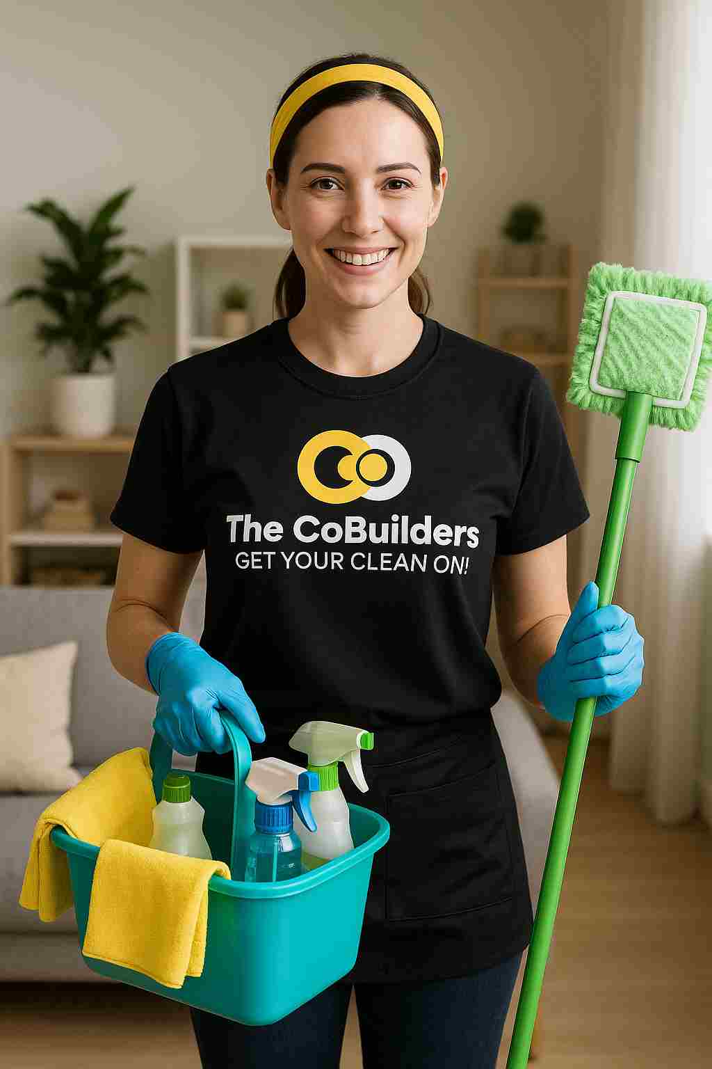Professional cleaner from The CoBuilders providing reliable eco-friendly home cleaning service