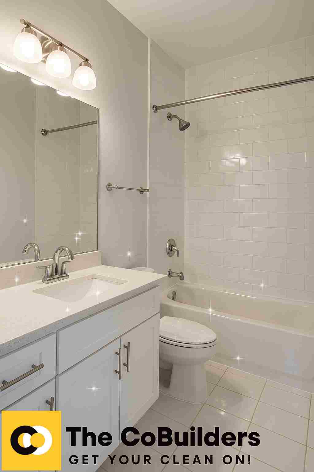 Sparkling bathroom after cleaning service in South End Charlotte apartment