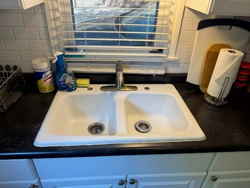 Deep cleaned kitchen sink
