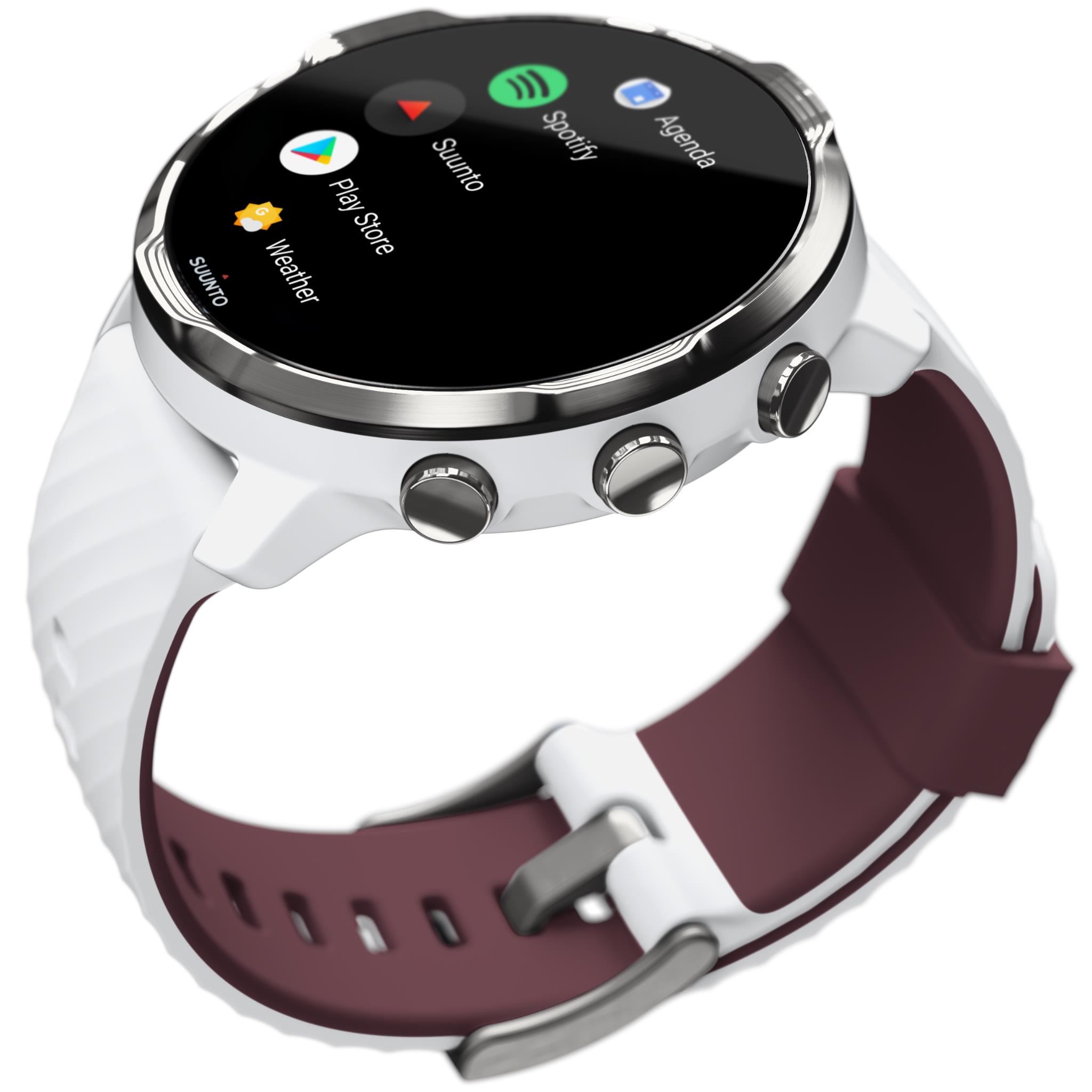 White Burgundy Suunto Wifi Suunto GPS Sports Watch (White/Burgundy