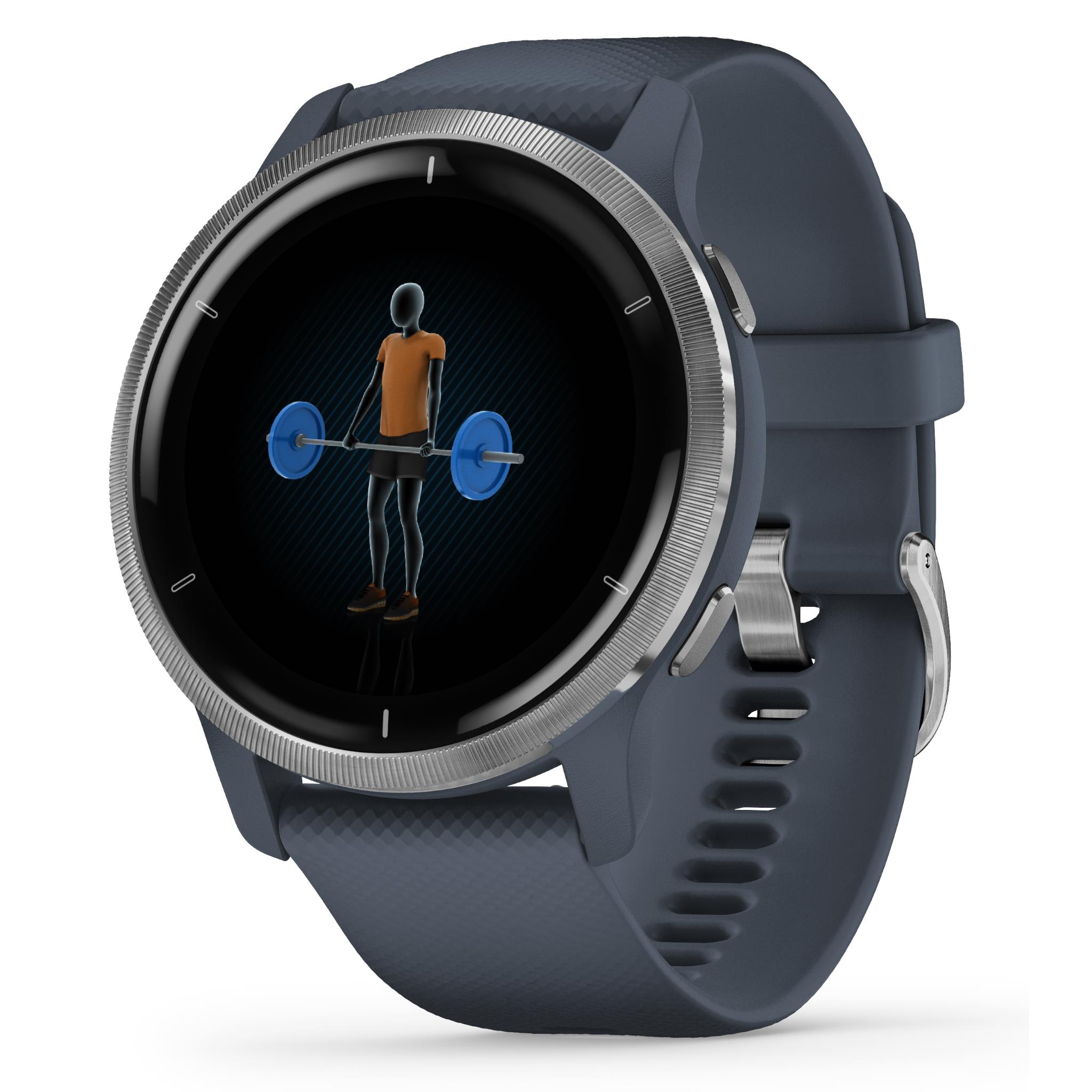 Garmin Venu Smartwatch (Silver/Granite Blue) JB Hi-Fi NZ