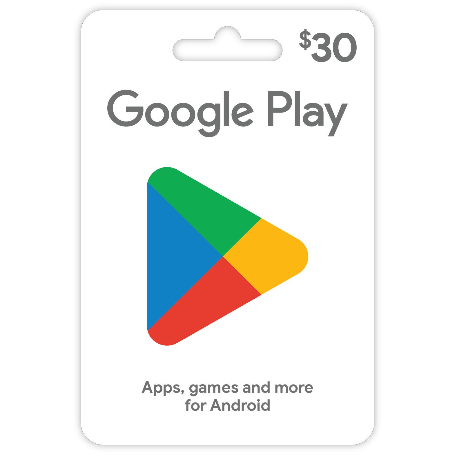 Google Play $30 Gift Card (In-store Only) JB Hi-Fi NZ