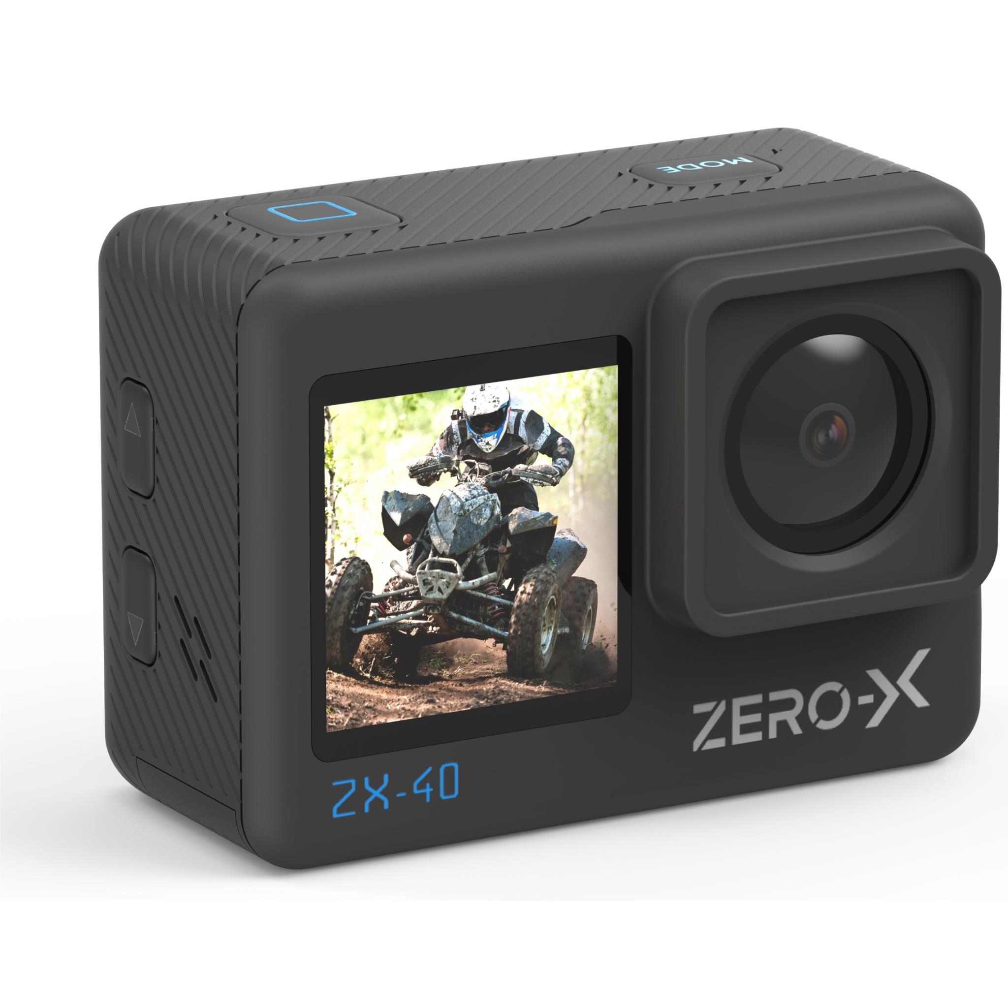 Zero-X ZX-40 4K UHD Action Camera with Dual Display & Wi-Fi