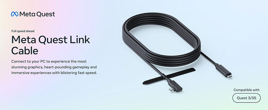 Meta Quest Link Cable - Works with Meta Quest 3/3S/2/Pro - JB Hi-Fi NZ