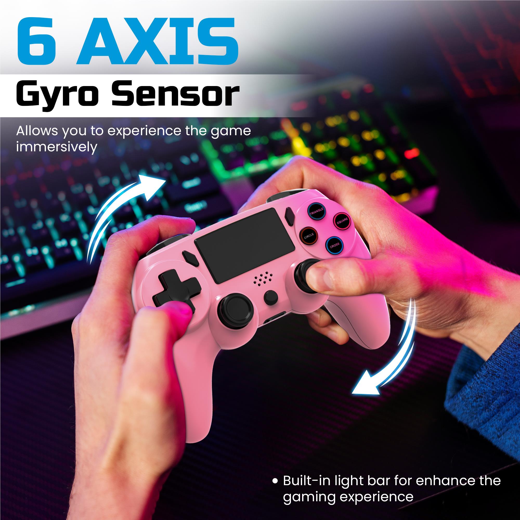 Playmax Wireless Controller V2 for PlayStation 4 (Pink) - JB