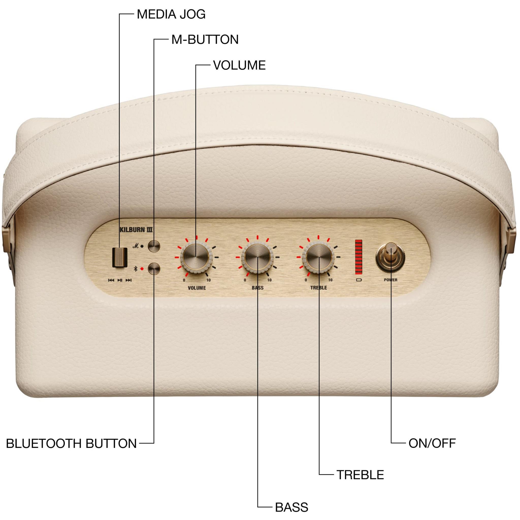 Marshall Kilburn III Portable Speaker (Cream) - JB Hi-Fi NZ