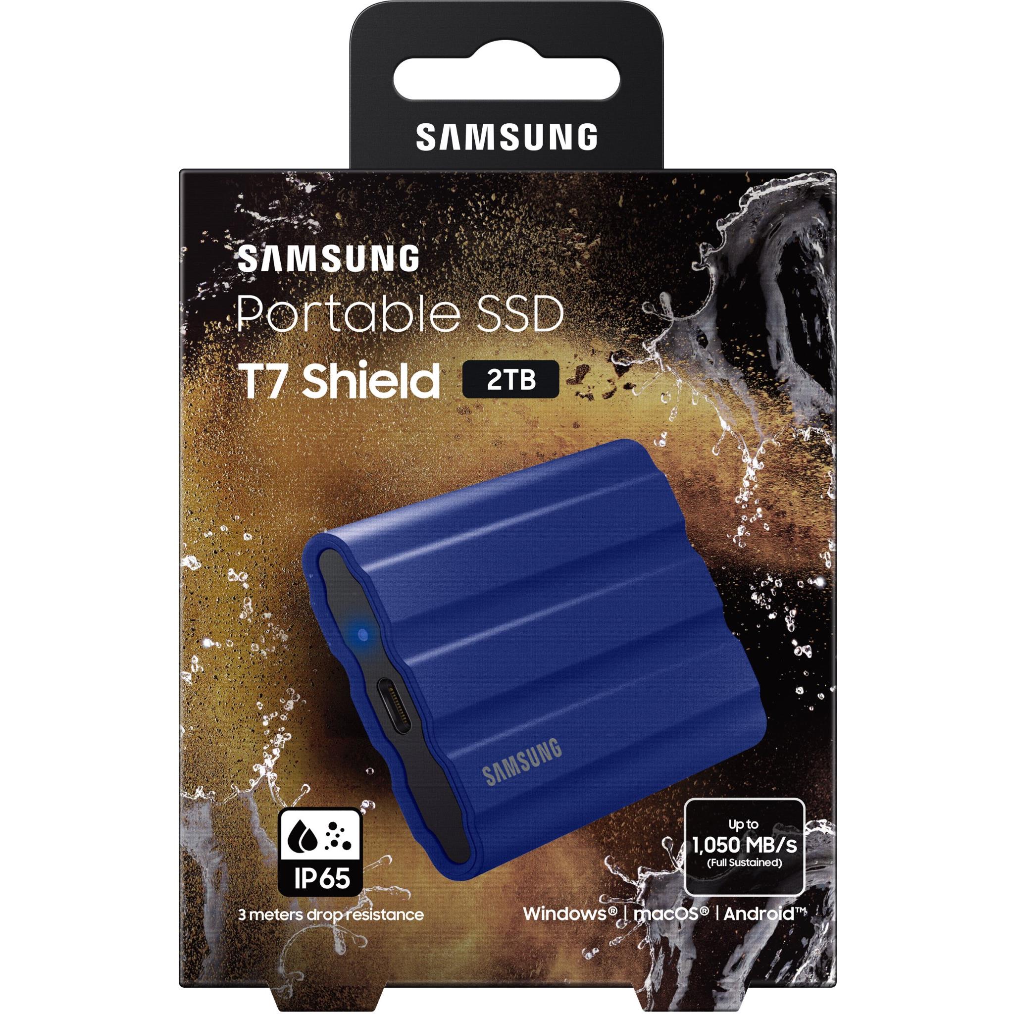 Samsung Portable T7 Shield SSD 2TB (Blue) - JB Hi-Fi