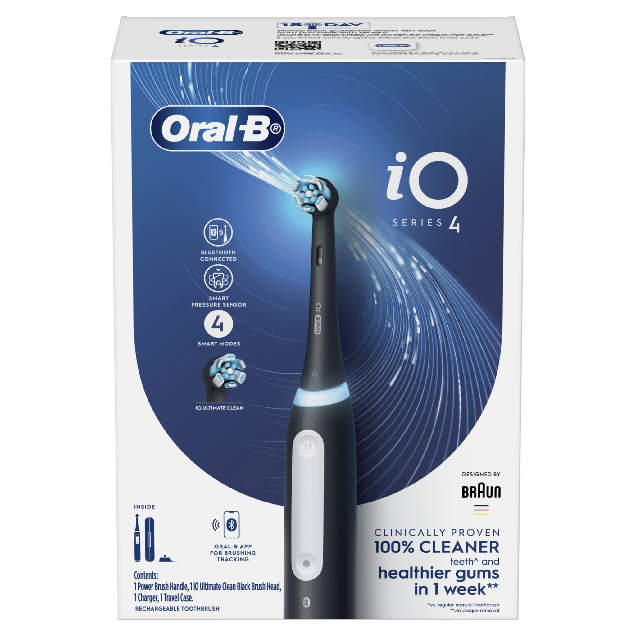 Oral-B iO Series 4 Electric Toothbrush (Black Onyx) - JB Hi-Fi