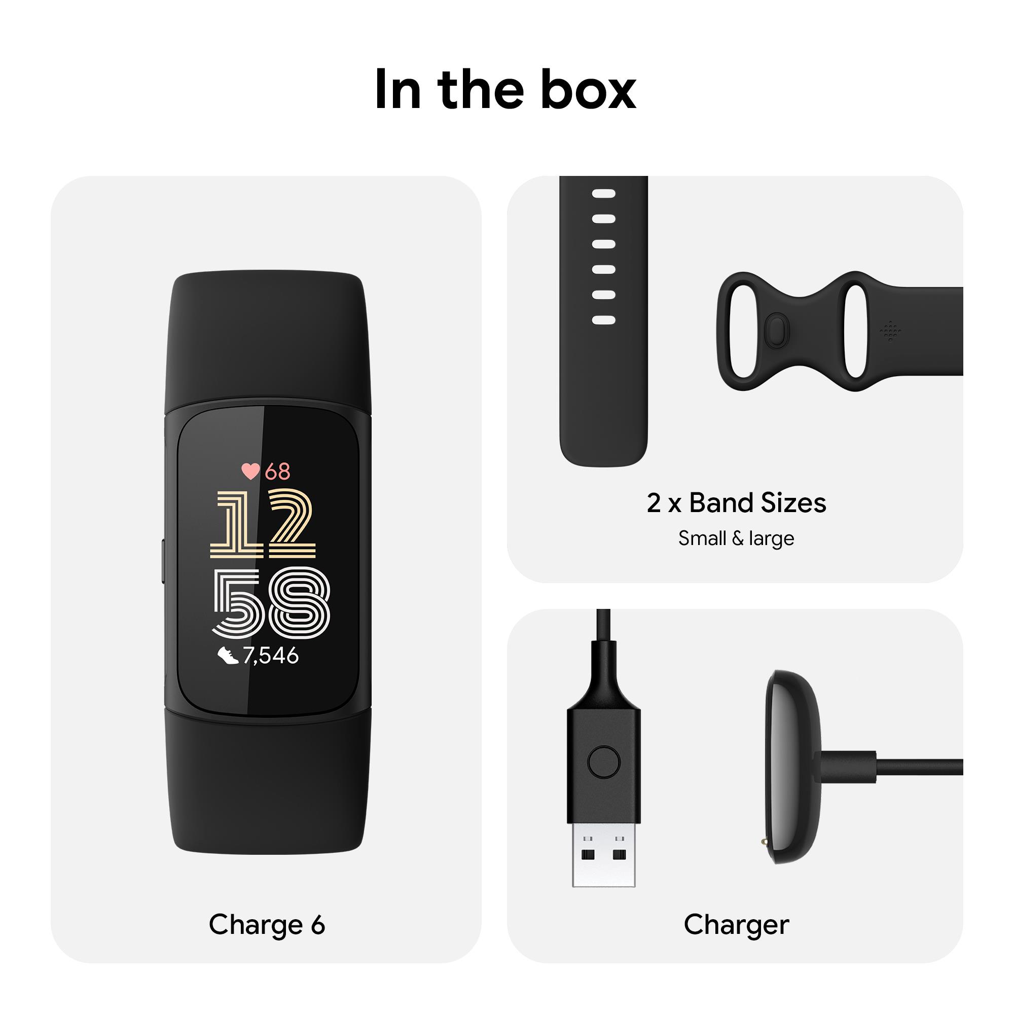 Fitbit Charge 6 Fitness Tracker (Obsidian/Black Aluminium
