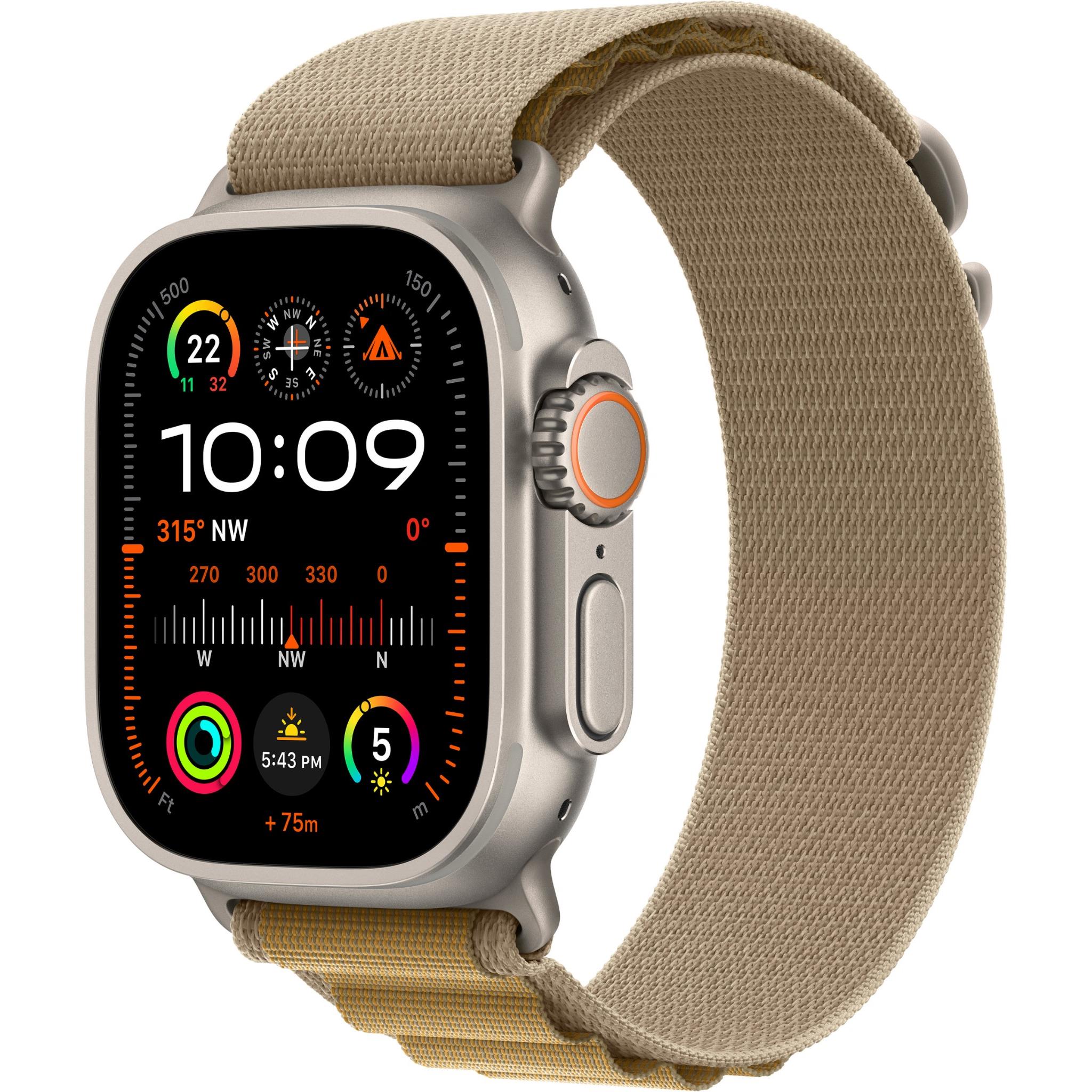 Apple Watch Ultra 2 49mm Natural Titanium Case  GPS + Cellular  Alpine Loop (Tan) [Medium]