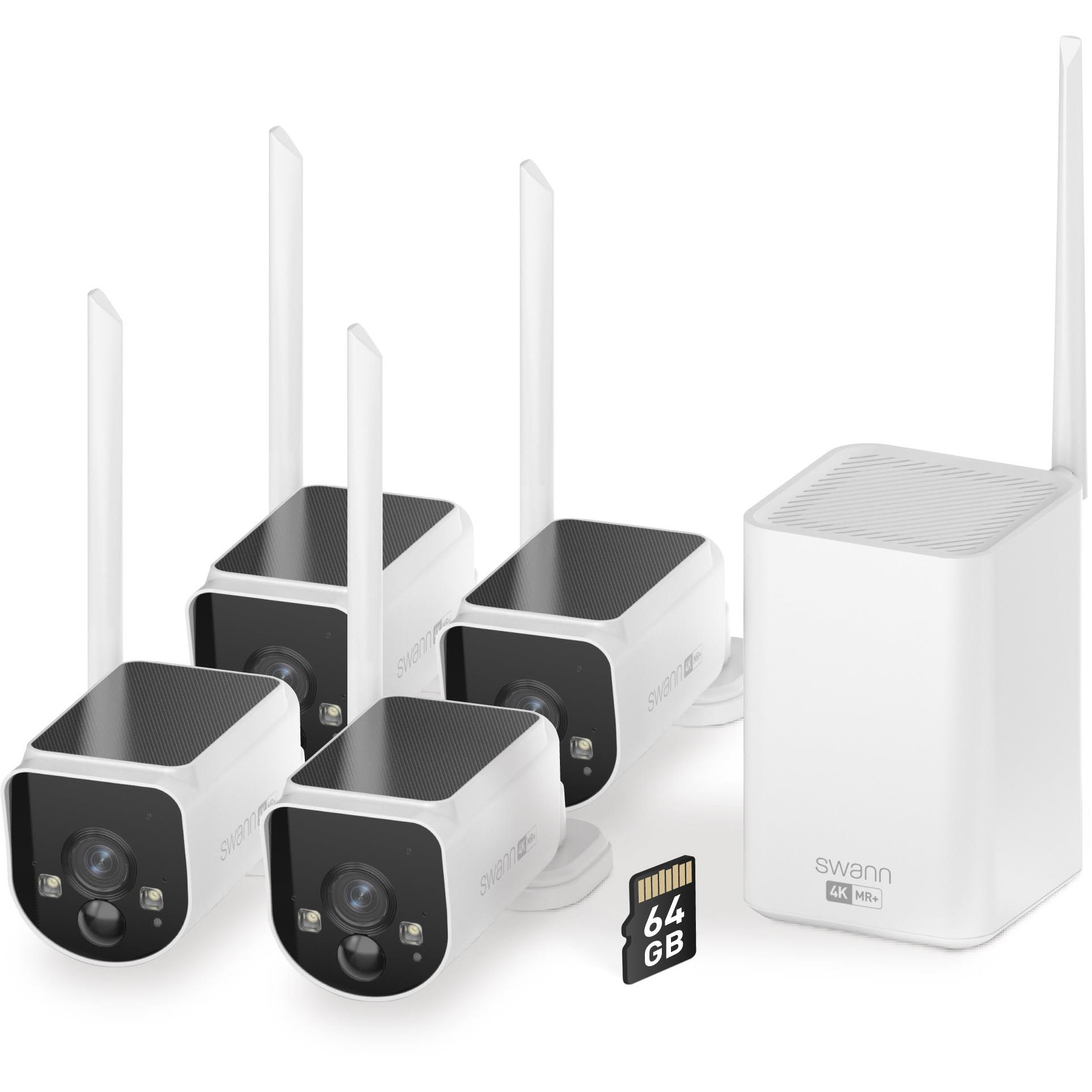 Swann MaxRanger4K with Long Range Wireless Solar Security System [4 Pack]