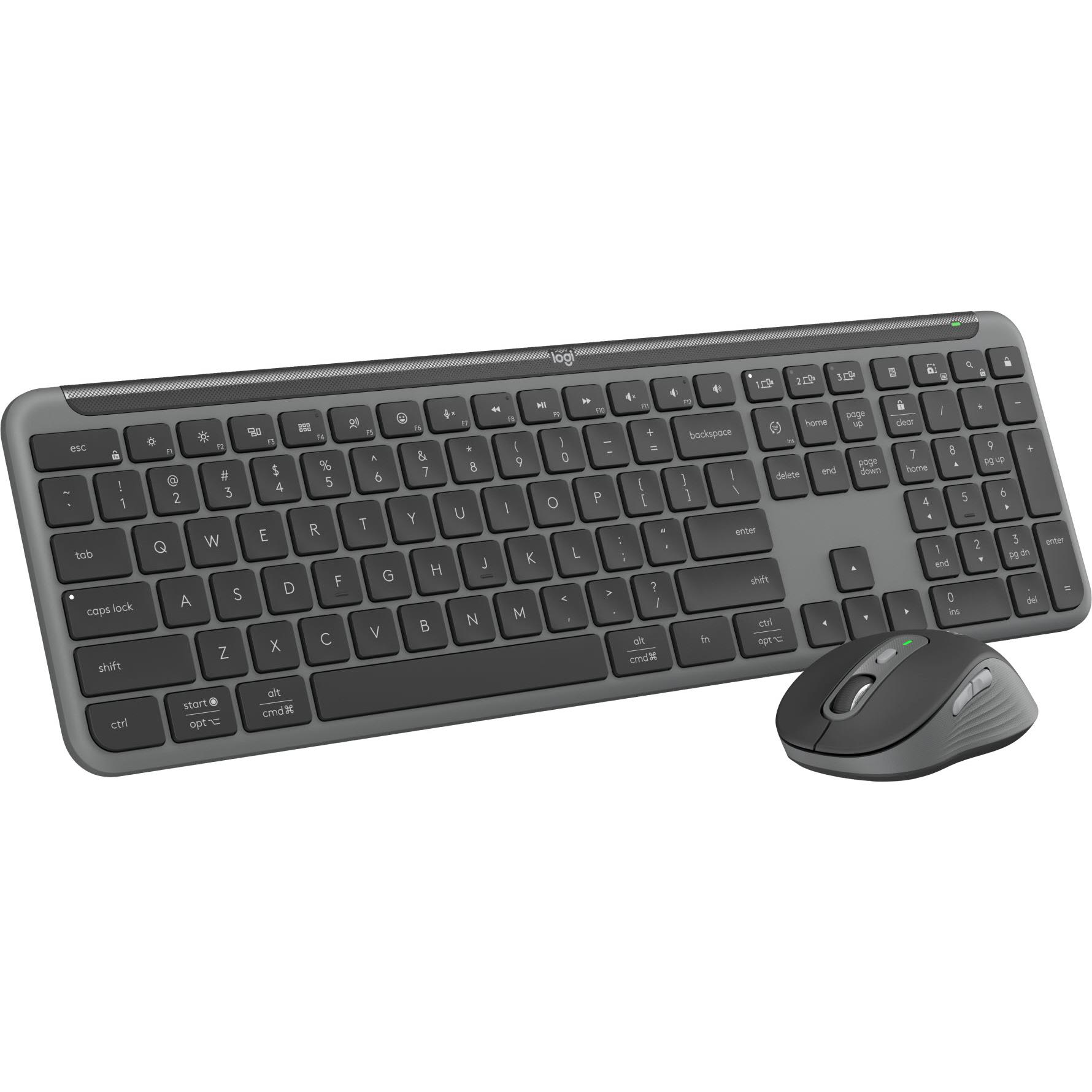 Logitech MK950 Signature Slim Wireless Keyboard and Mouse Combo, Sleek Design, Quiet Typing and Clicking, Switch Across Three Devices, Bluetooth, Multi-OS, Works with Windows and Mac,