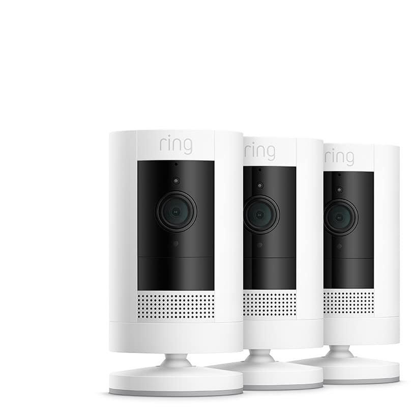 Ring 3-Pack Outdoor Security Camera [Stick Up Cam] Battery (White)