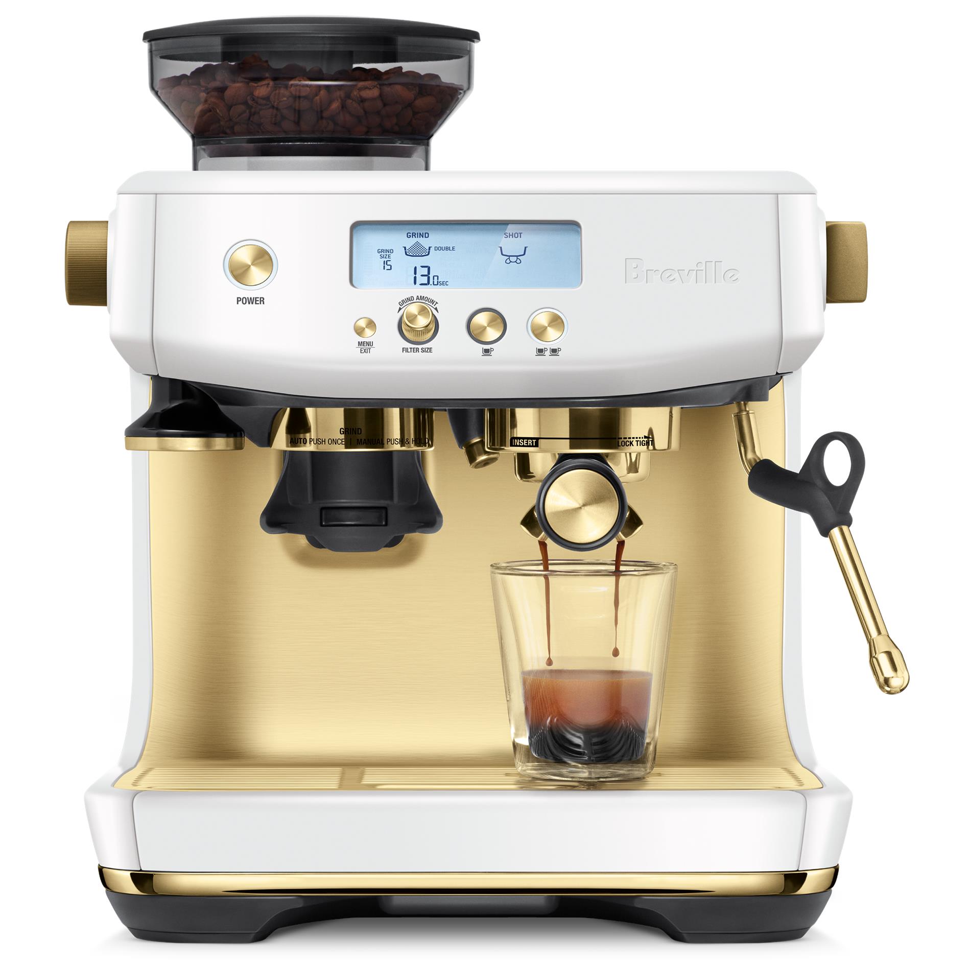 Breville the Barista Pro Coffee Machine (Stainless Steel Brass)