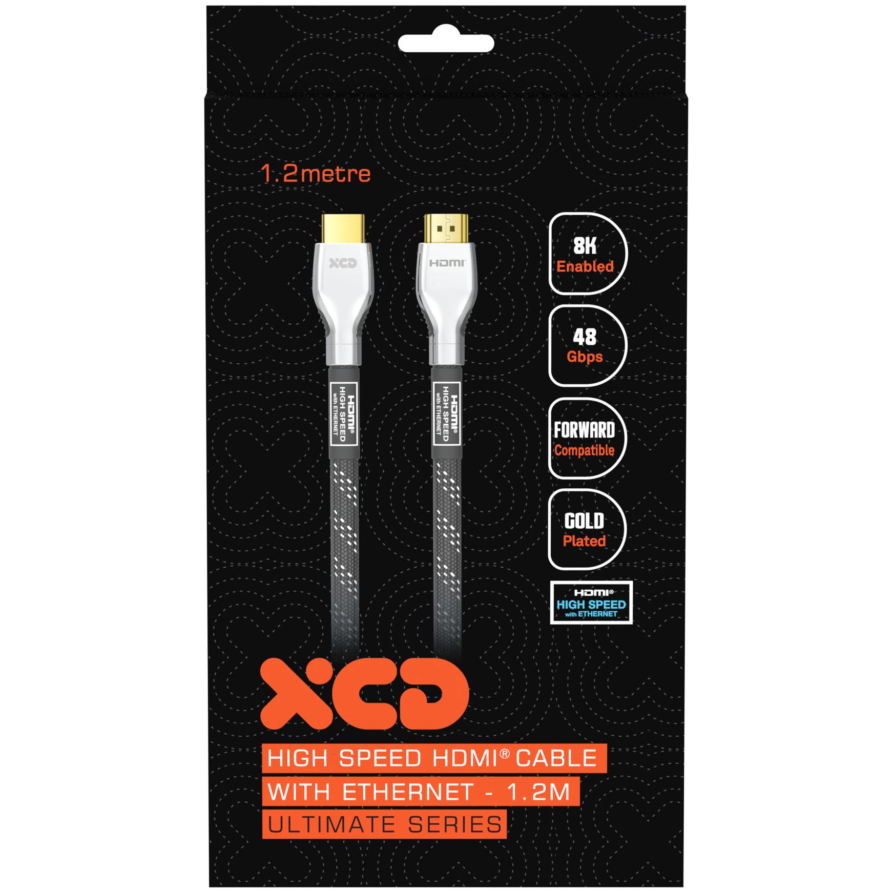 XCD Ultimate Ultra High Speed Braided HDMI Cable 4K/8K 1.2m V2