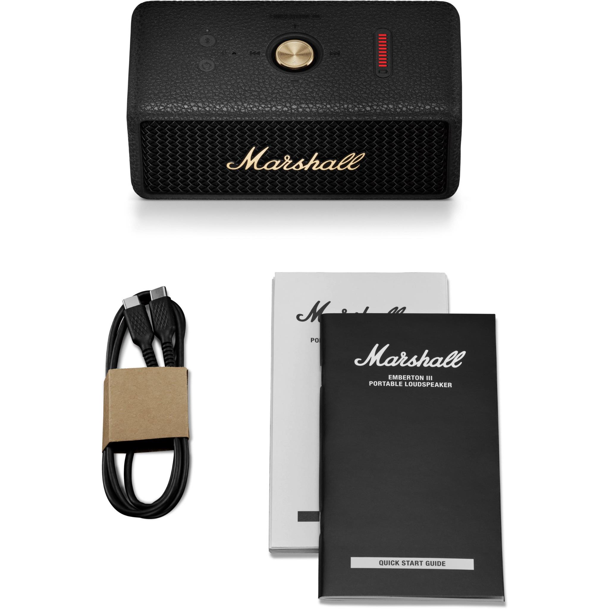 Marshall Emberton III Portable Bluetooth Speaker (Black & Brass