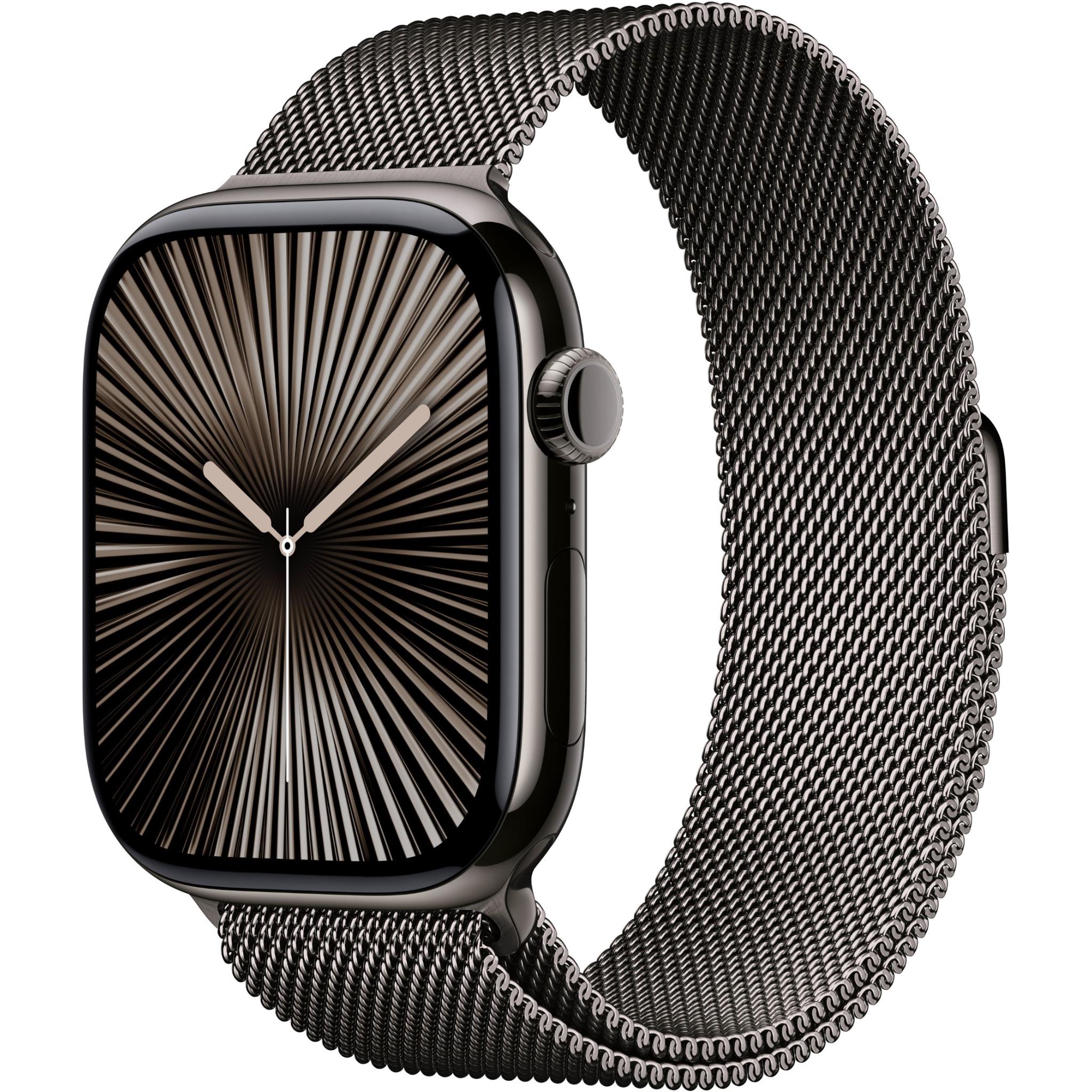 Apple Watch Series 10 46mm Slate Titanium Case GPS + Cellular Milanese Loop (S/M)