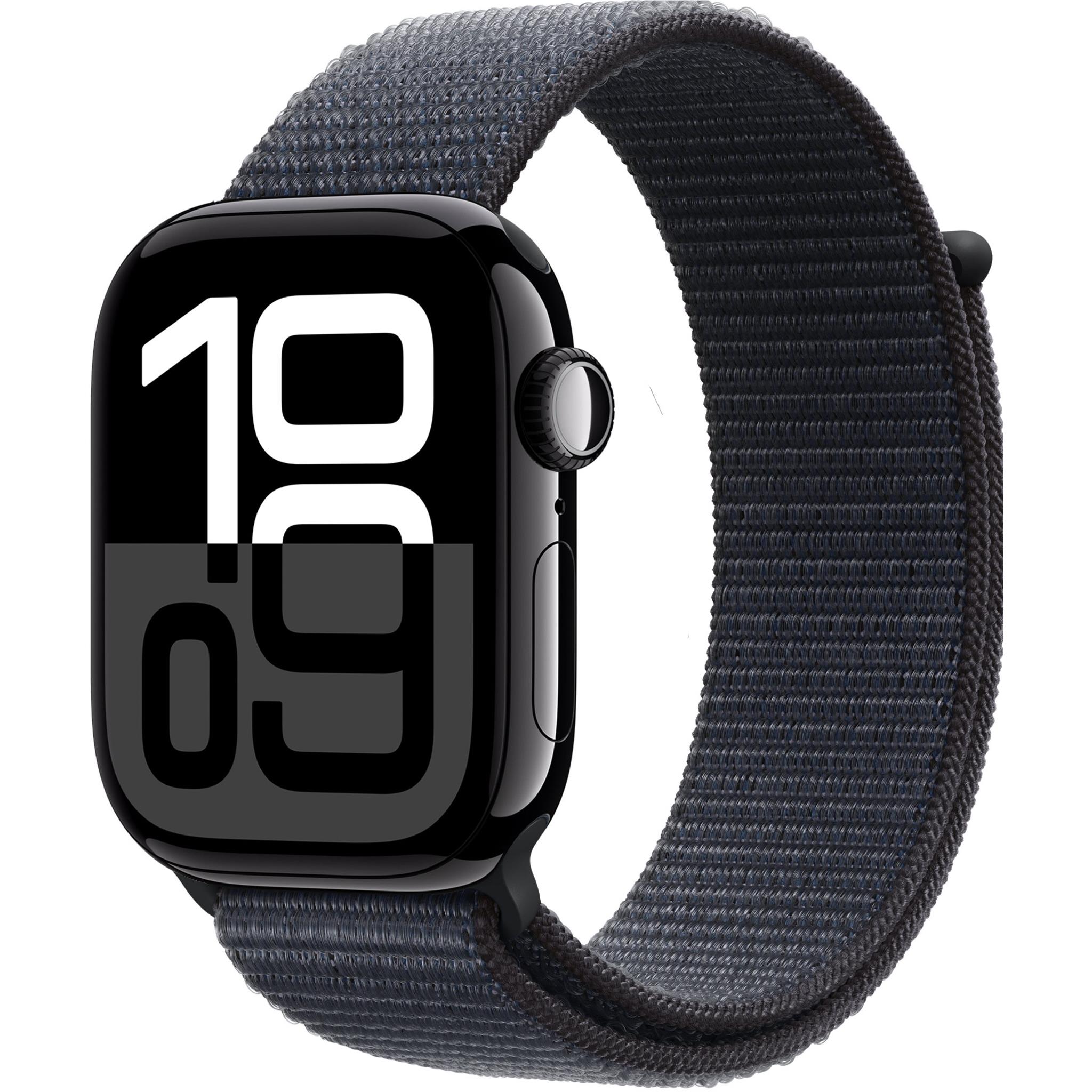 Apple Watch Series 10 42mm Jet Black Aluminium Case GPS Sport Loop (S/M) [Black][~Refurbished]