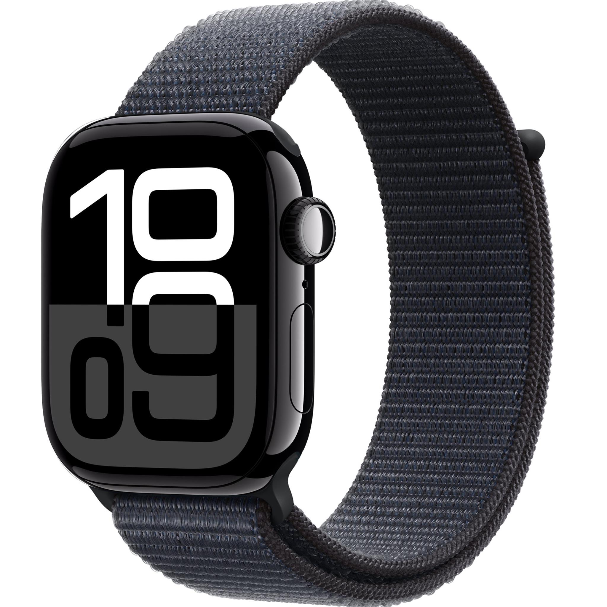 Apple Watch Series 10 46mm Jet Black Aluminium Case GPS Sport Band [Black] [~Refurbished]