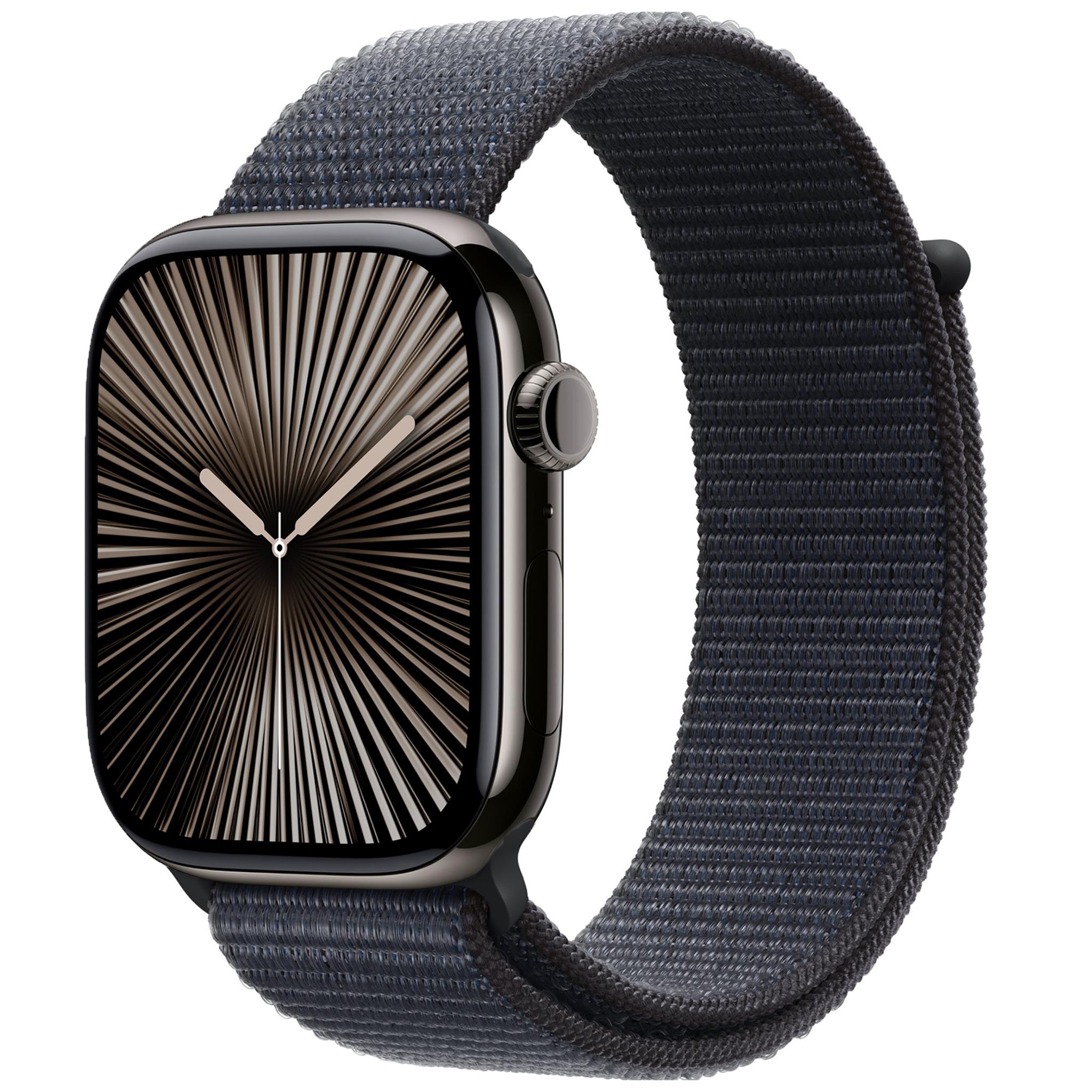 Apple Watch Series 10 46mm Slate Titanium Case GPS + Cellular Sport Loop [Black][~Refurbished]